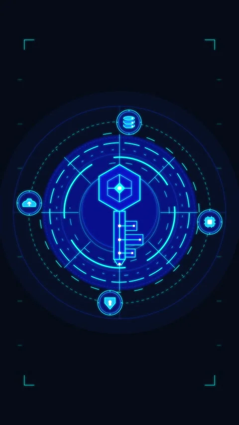 Digital key encryption technology, data security network, cyber protection,.. Stock Footage 348330507