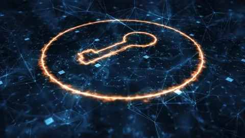Digital Key Icon 4K Stock Footage 145834438