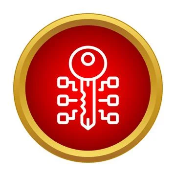 Digital key icon representing cybersecurity and encryption Stock Illustration