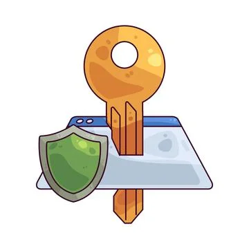 Digital key illustration Stockillustratie