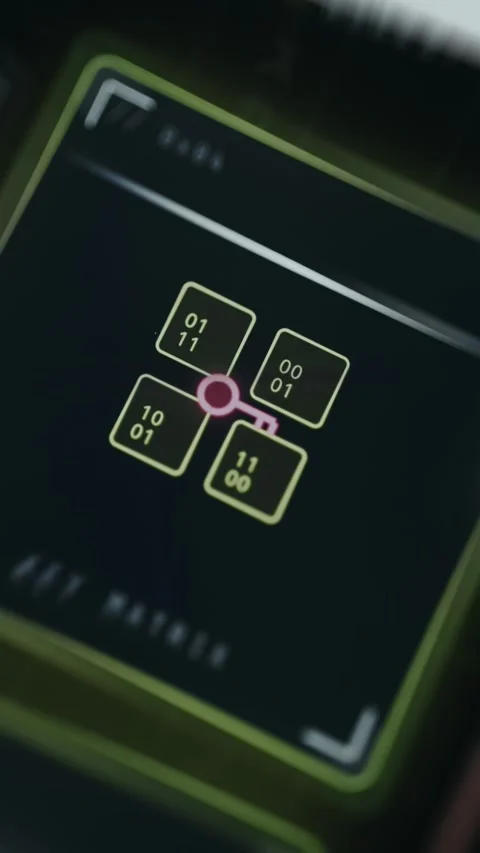 Digital key matrix visualization formed by binary numbers Stock Footage 335467570