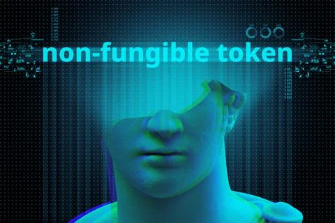 Digital key NFT its non-fungible token based on cryptocurrency Stock Photos