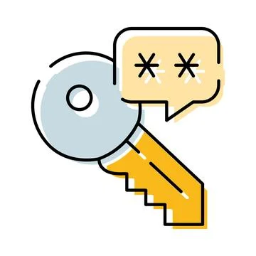 Digital key opening secure password access concept Illustrazione stock