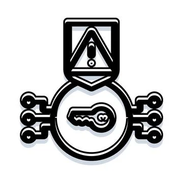 Digital key security alert icon concept 스톡 일러스트