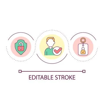 Digital key to sensitive data loop concept icon 스톡 일러스트