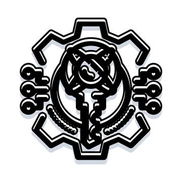 Digital key unlocking cyber security system concept Stock Illustration