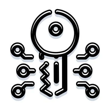 Digital key unlocking cyber security data protection icon Stock Illustration