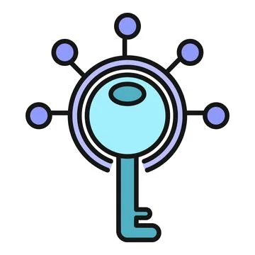 Digital key unlocking network security and access Ilustração Stock