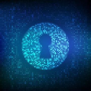 Digital keyhole. Concept of cyber security, firewall, network security, data  Stock Illustration
