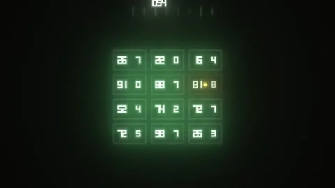 Digital keypad with glowing numbers during mathematical Stock Footage 339026231