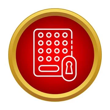 Digital keypad lock icon securing smart home access Stock-Illustration