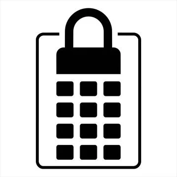 Digital keypad security lock interface 8K ultra quality image ratio Stock Illustration