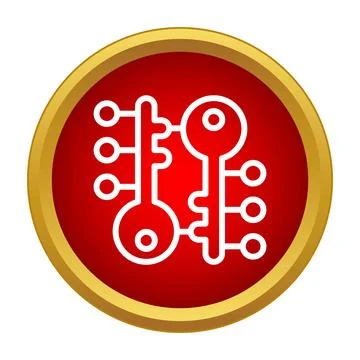 Digital keys representing cybersecurity and data encryption Stock Illustration