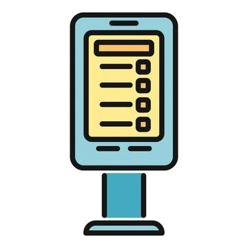 Digital kiosk displaying information with interactive interface Stock Illustration