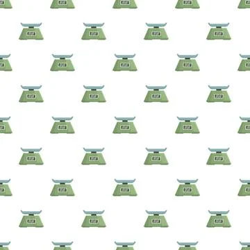 Digital kitchen food scale seamless pattern Stock Illustration