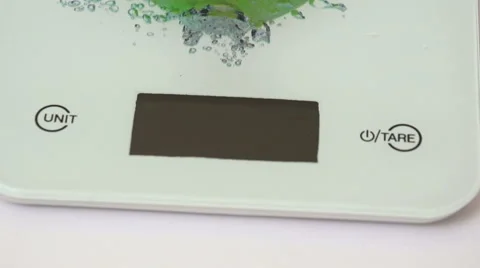 Digital kitchen scale Stock Footage 50027109