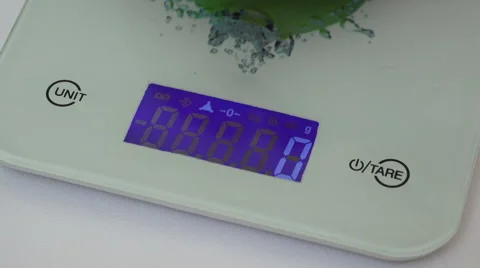 Digital kitchen scale Stock Footage 50035654
