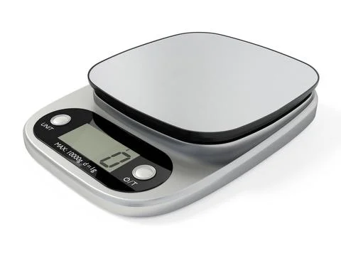 Digital kitchen scale isolated on white background. 3D illustration Stock Illustration