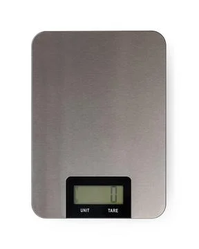 Digital kitchen scale isolated on a white background. Electronic scales. Stock Photos