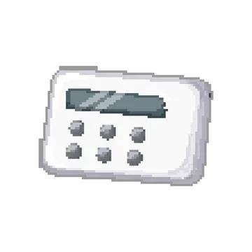 Digital kitchen timer clock pixel art vector illustration Illustrazione stock