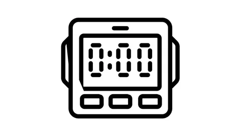 Digital kitchen timer icon animation Stock Footage 151262775