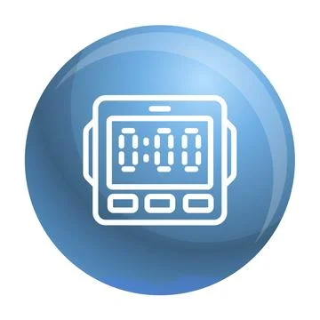 Digital kitchen timer icon, outline style Stock Illustration