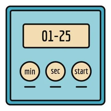 Digital kitchen timer showing countdown for cooking Stock Illustration