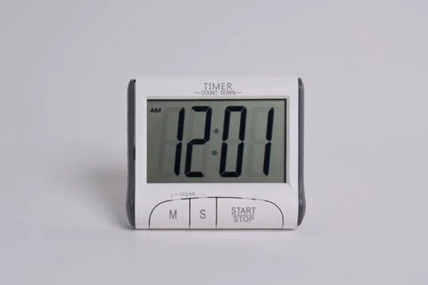 Digital kitchen timer on white background Stock Photos