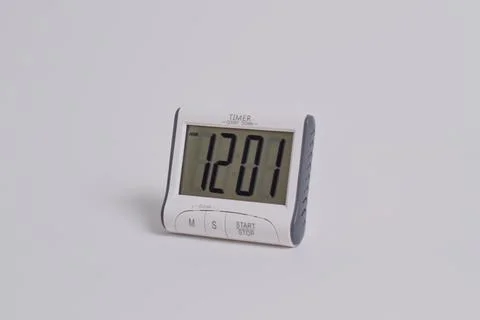Digital kitchen timer on white background Stock Photos