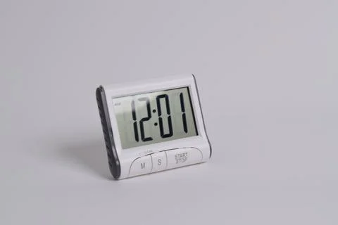Digital kitchen timer on white background Stock Photos