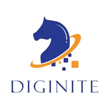 Digital Knight logo design diginite Stock Illustration