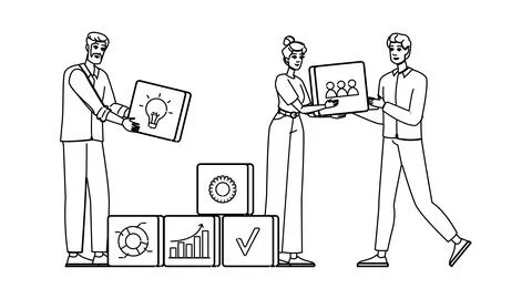 Digital knowledge management vector Stock Illustration