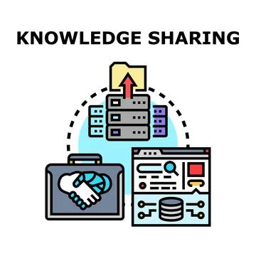 Digital knowledge sharing collaboration and data management concept Stock Illustration