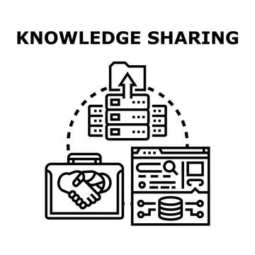 Digital knowledge sharing collaboration and data management concept 스톡 일러스트