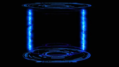 Digital laboratory capsule with laser thunder bolt on the black screen Stock Footage 224262229