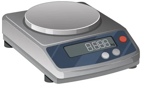 Digital Laboratory Scale Vector Illustration for Scientific Measurement Stock Illustration