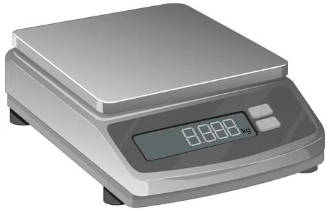 Digital Laboratory Scale Vector Illustration for Scientific and Medical Use Stock Illustration