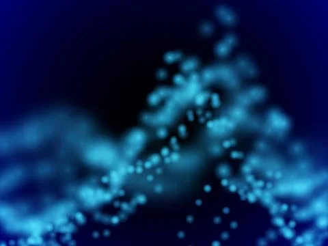 Digital landscape with flowing dots. 3D particle sound waves. Stock Illustration