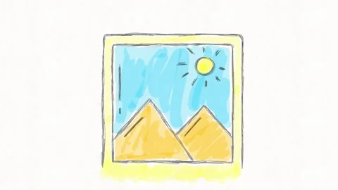 Digital Landscape Image with Mountains and Sun Stock Footage 342018439