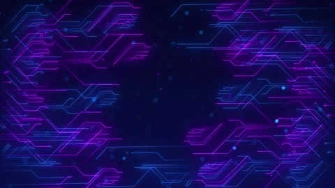 Digital landscape innovation geometric virtual network. Motherboard lines nodes Stock Footage 293351986