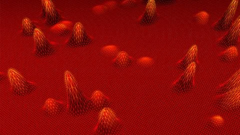 Digital landscape with mountains or clouds made of triangular line grid 스톡 일러스트