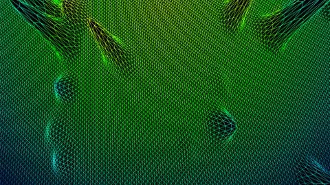 Digital landscape with mountains or clouds made of triangular line grid 스톡 일러스트