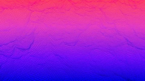 Digital landscape with mountains or clouds made of line grid Illustrazione stock