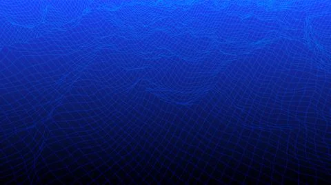 Digital landscape with mountains or clouds made of line grid イラスト素材