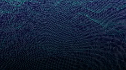 Digital landscape with mountains or clouds made of line grid Stock Illustration