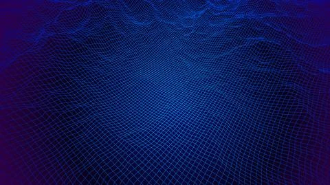 Digital landscape with mountains or clouds made of line grid Stock Illustration