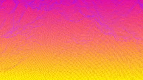 Digital landscape with mountains or clouds made of line grid Stock Illustration