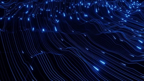 Digital landscape of moving data Stock Footage 340279873