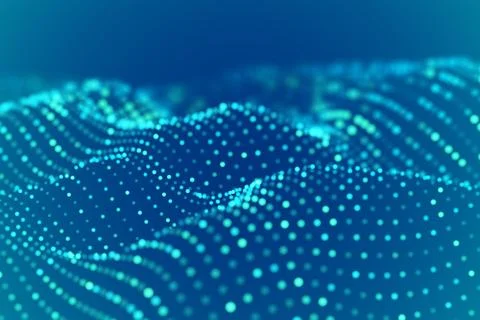 Digital landscape or sound waves visualization. Big data concept. 스톡 일러스트