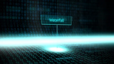 Digital landscape software defined typography with futuristic binary code - Wate Stock Footage 86290851